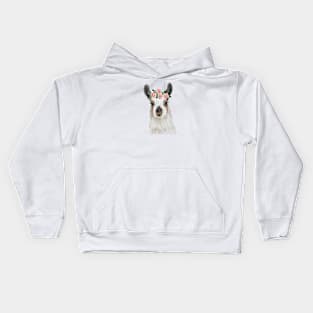 Flower Crown Llama Kids Hoodie